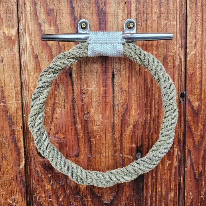 Anello portasciugamani in corda con tacchetta in acciaio inossidabile per la vendita all'ingrosso da parte di Alaska Rug Company