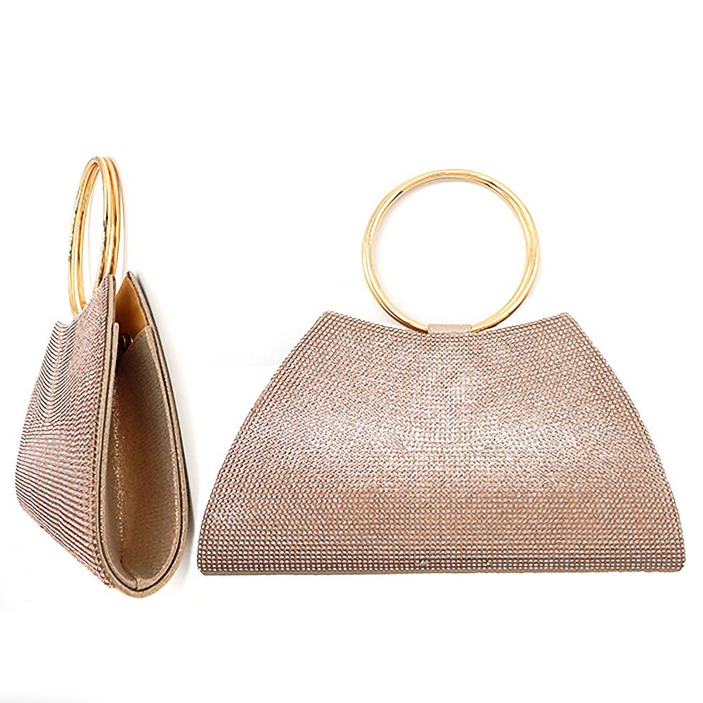 Diacly - Wholesale Clutch Bag - Women's - Sophisticated Trapezoid Dazzling Round Handle Clutch Bag3
