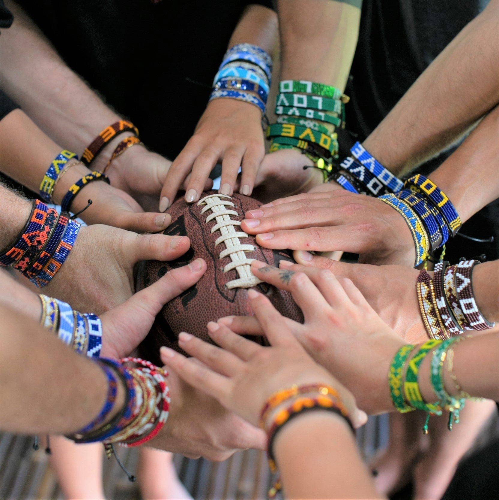 Love Is Project - Wholesale Woven/Braided Bracelet - Skinny LOVE Bracelet - Navy and Orange1