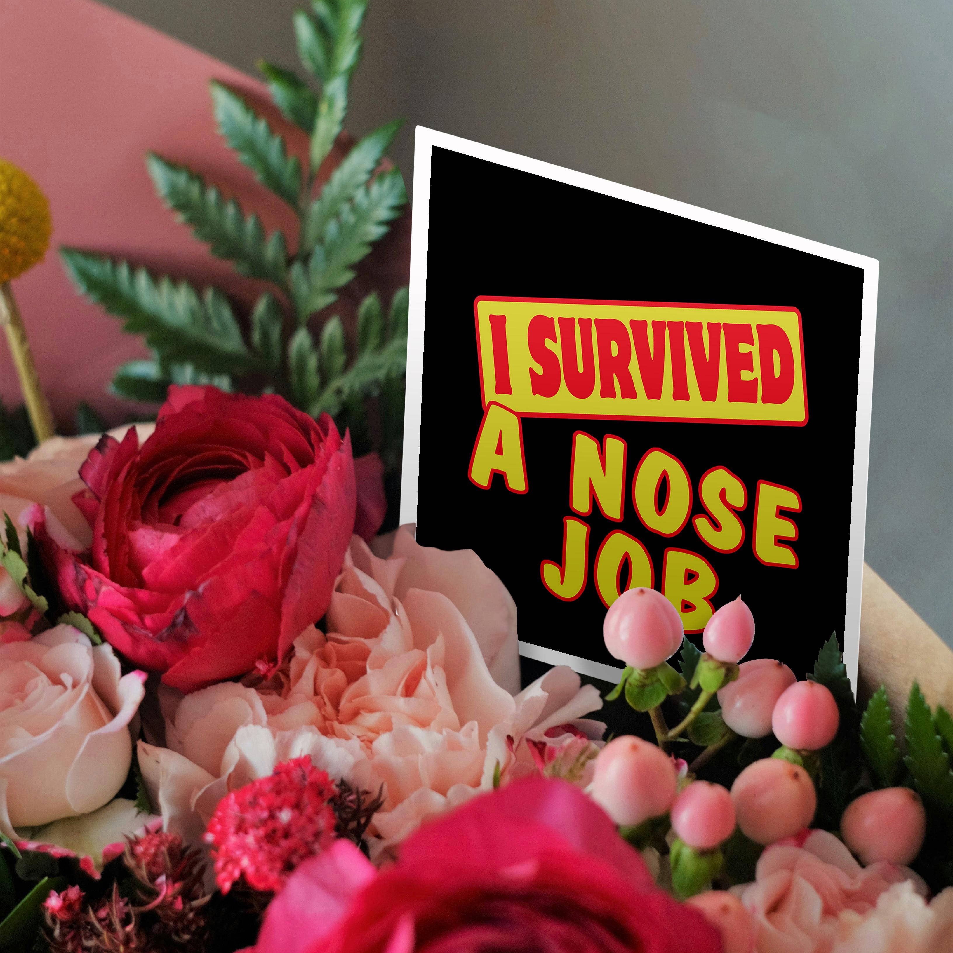 3dRose - Wholesale Everyday Greeting Card - 3dRose, I Survived A Nose Job Survial Pride And Humor Design, Greeting Card2