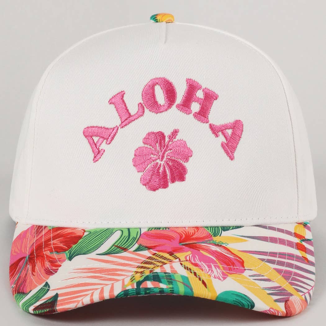 Fashion City - Wholesale Trucker Hat - Unisex - Aloha Tropical Design Embroidery Trucker Hat14
