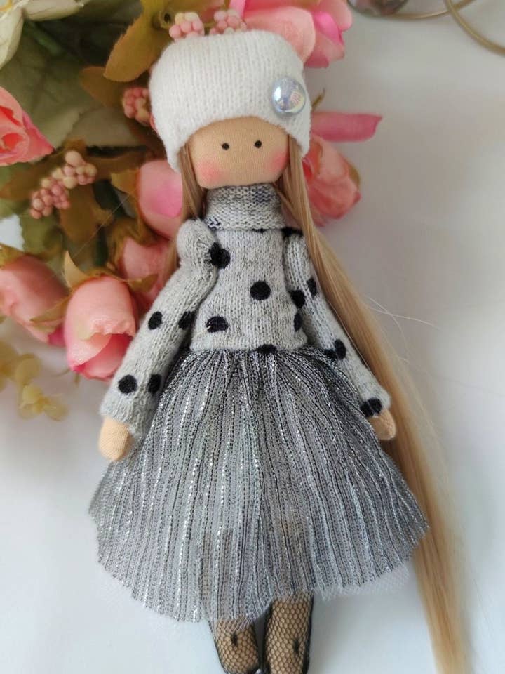 Miniature Softie Ballerina Doll, Textile Pocket Rag Doll for wholesale by ChernikovaNataliya