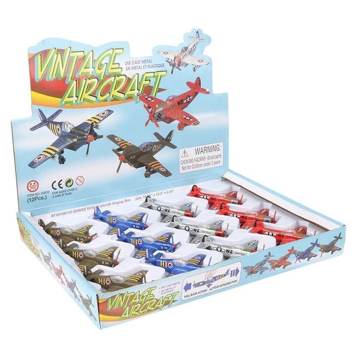 La Luna Bella - Toys - Vente Voiture/camion miniature – enfant - Jouets de voiture VINTAGE PLANE LLB, 5 po, MOULÉS SOUS PRESSION1