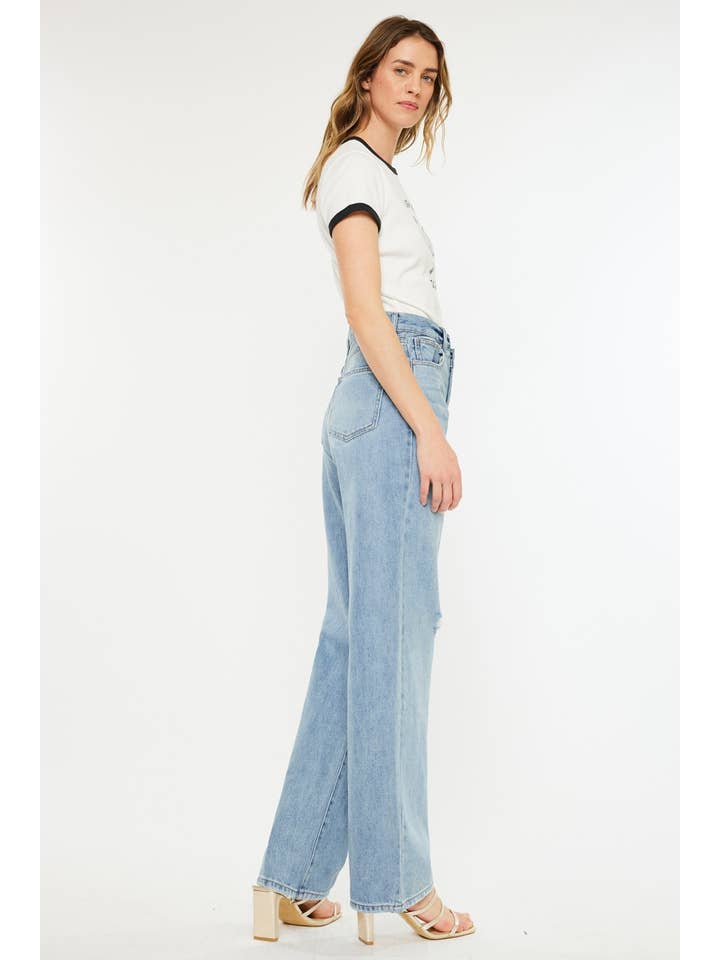 LIGHT OPEN PACK 90'S WIDE LEG STRAIGHT JEANS-KC7872L-OP for wholesale on Faire