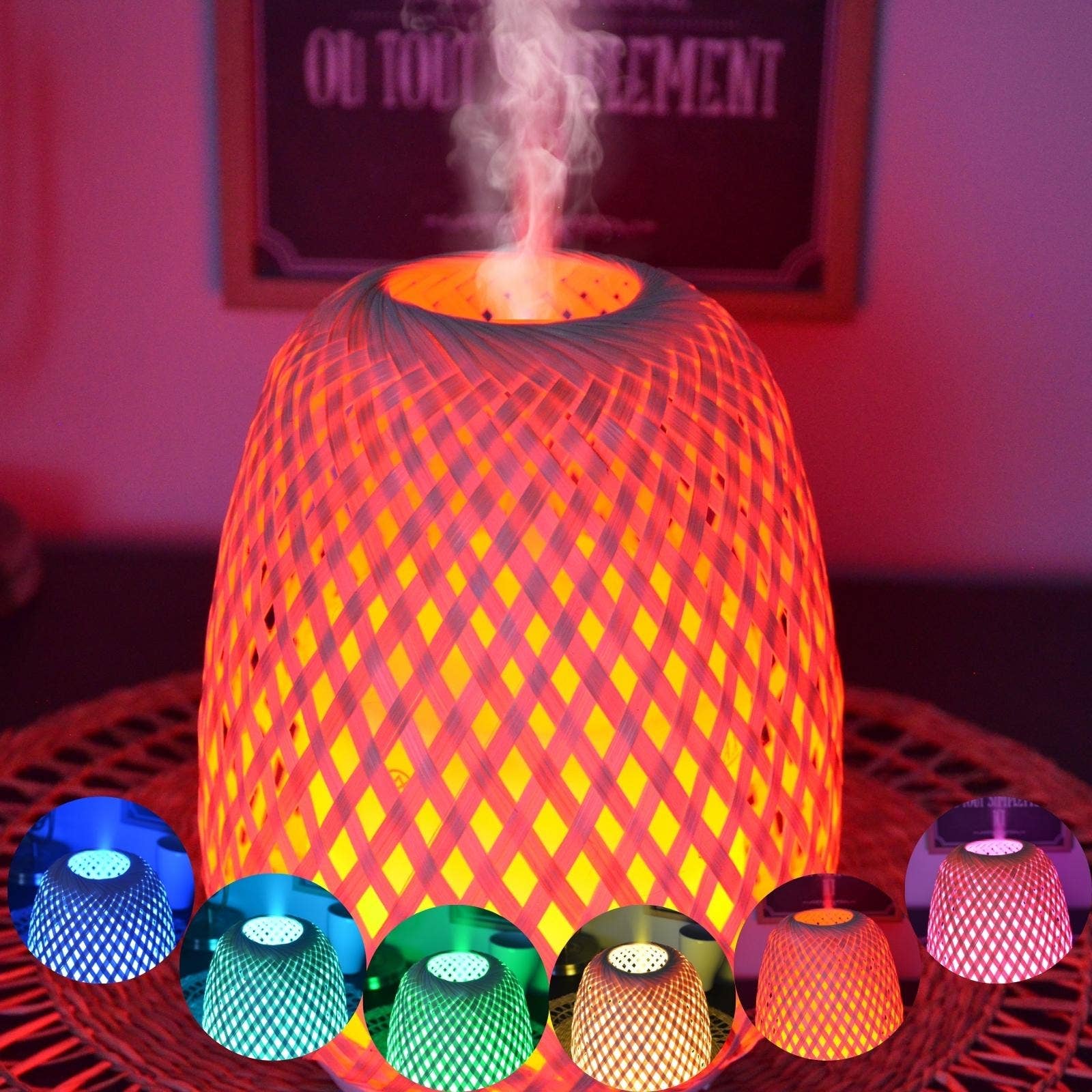 Zen'Arôme - Vente Diffuseur électronique - Diffuseur Huile Essentielle en Bambou Naturel Tressé Olaki2