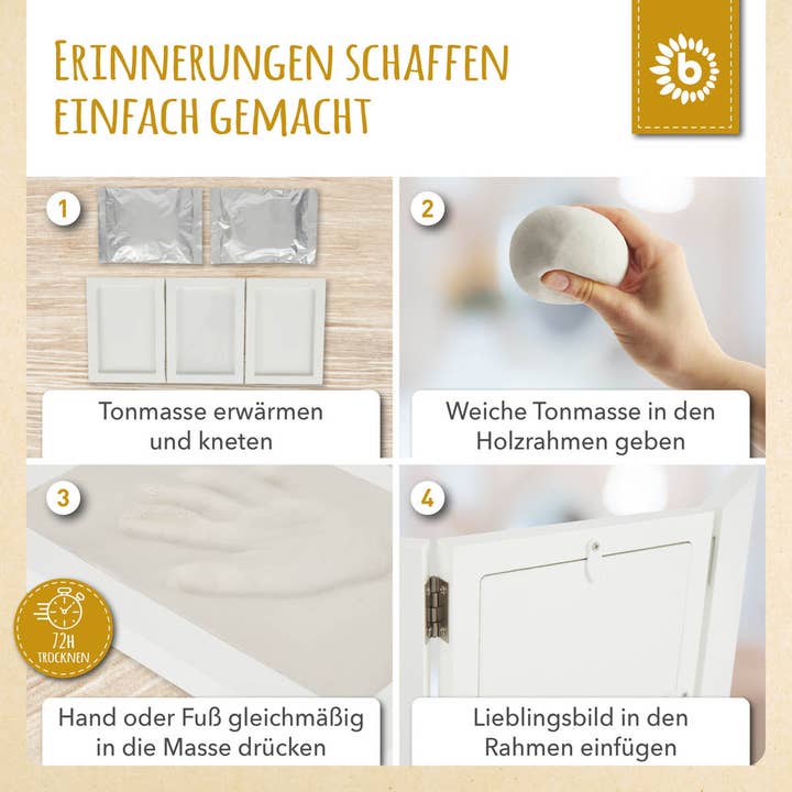 Bieco Spielwaren - Wholesale Hand & Footprint Kit - Kids & Baby - Imprint set with picture frame4