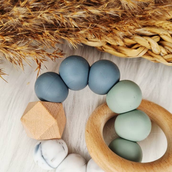 Happy by Lies - Wholesale Teether (Not Clip-On) - Baby - Bijtring Marble, donkergrijs, lichtgrijs0