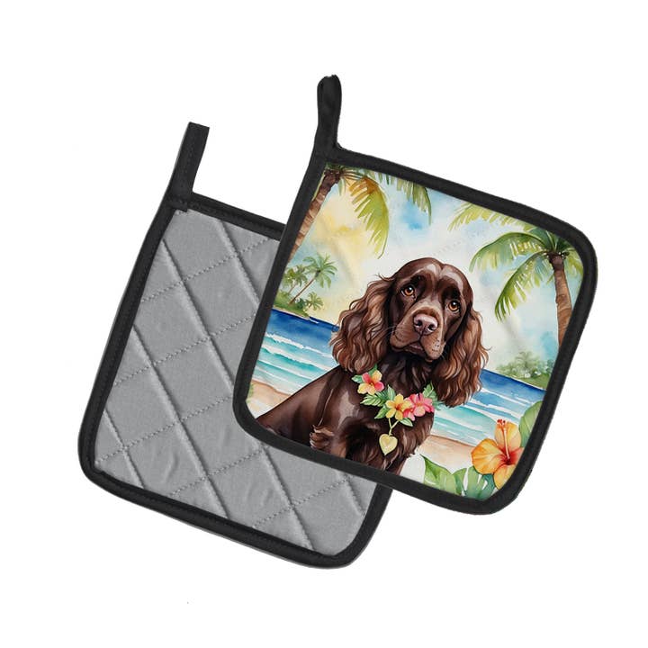 Cocker Spaniel Luau Pot Holders DAC6410 for wholesale by Caroline's Treasures