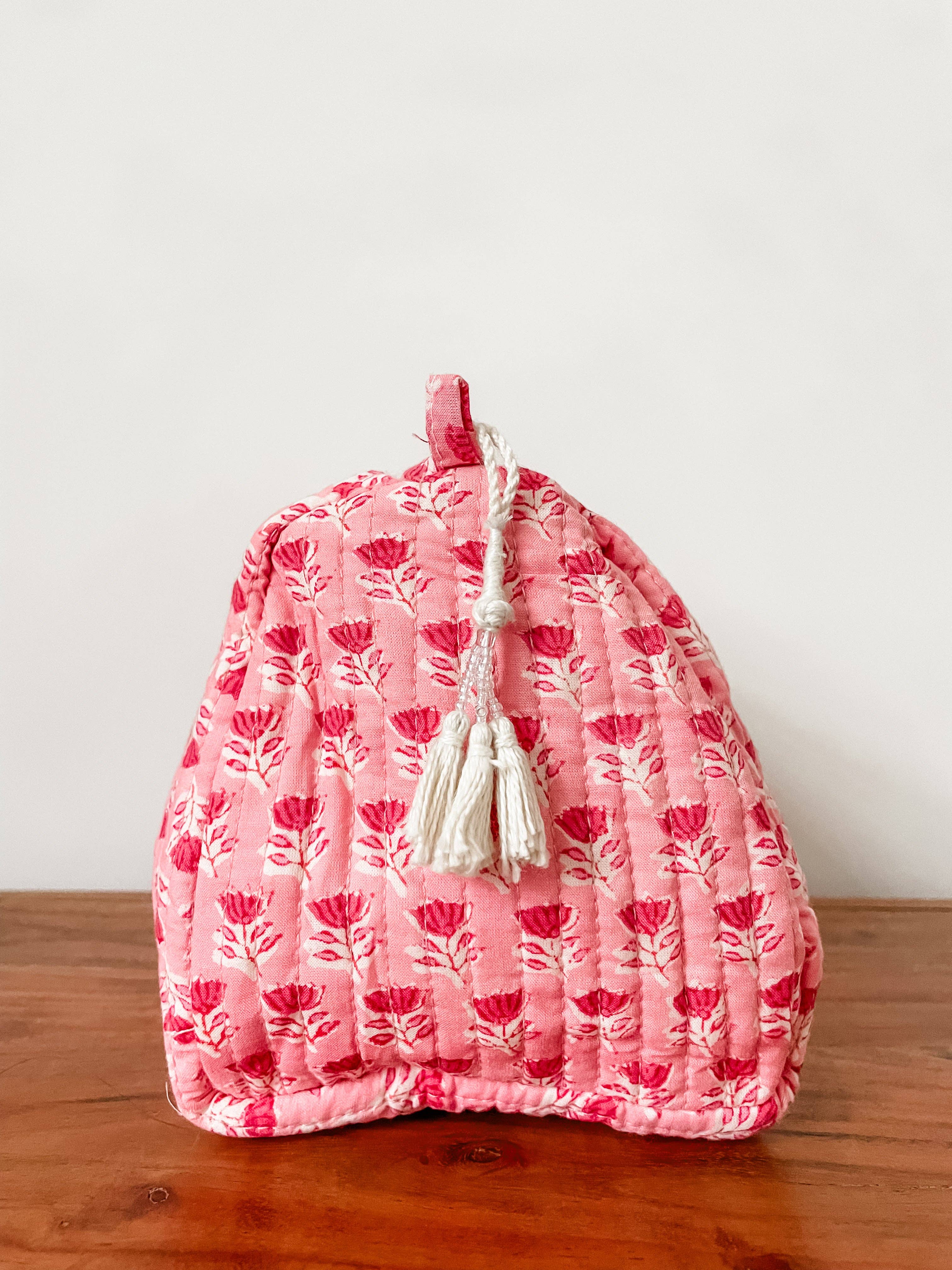 Kalyana Textiles - Wholesale Makeup/Cosmetic Bag - Pink Floral Block Print Pouch1