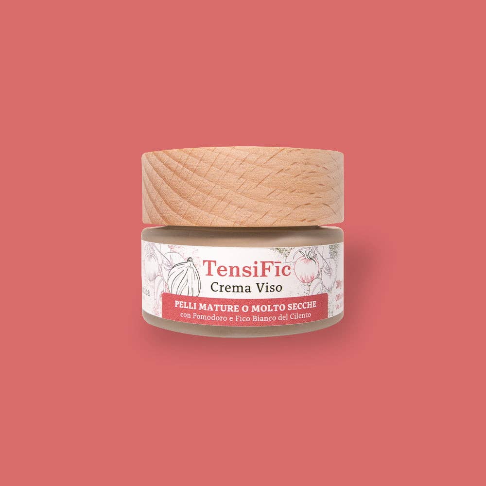 Officina Eleatica Natural Cosmetics di Gloria Alfano - Venta al por mayor Crema hidratante facial - TensiFic - Crema facial para piel madura o muy seca con tomate e higo blanco de Cilento