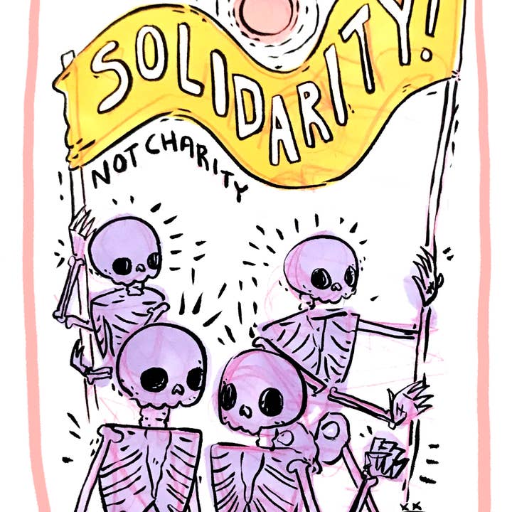 Cat Rocketship - Wholesale Sticker - Solidarity Not Charity 4" waterproof water bottle sticker2