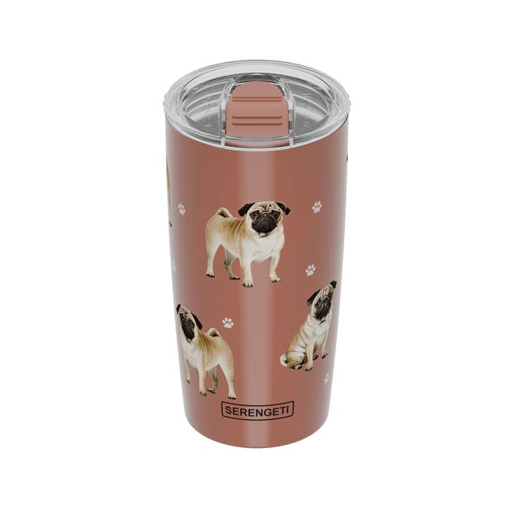 E&S Pets – wholesale Insulated mug/tumbler – 3D Printed - Pug Tumbler, Leak-Proof, Durable - 20 Oz