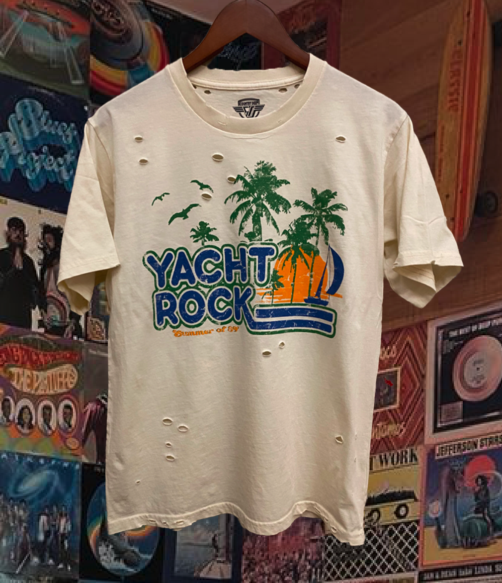Country Deep Apparel - Wholesale Screen Printed T-Shirt - Unisex - Yacht Rock Summer of 89 distressed vintage T shirt0