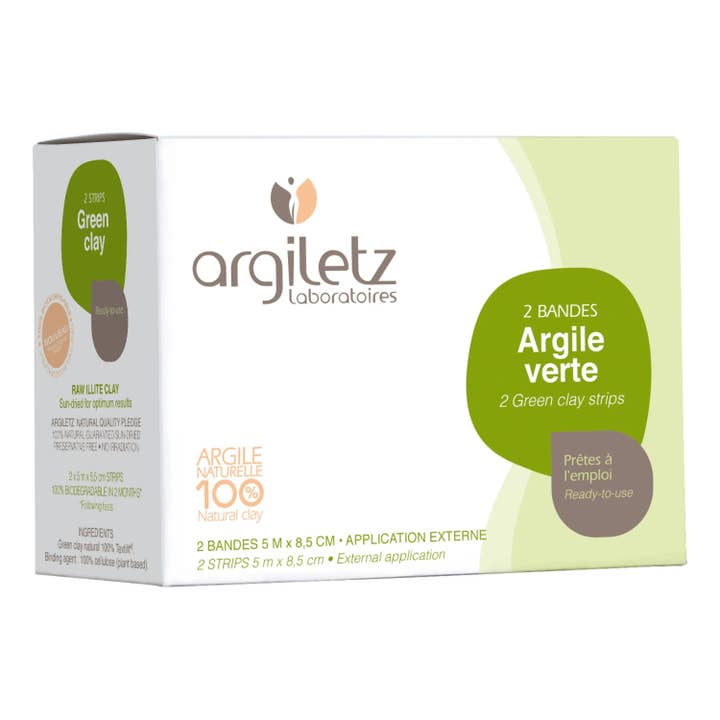 My Podologie - Vendita all'ingrosso Unguenti/Balsami/Creme curative - Argilla verde benda 5mx8,5cm 2 bende - Argiletz