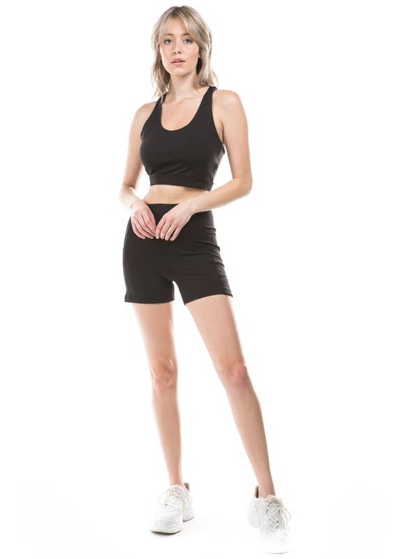 otos active - Vente Ensemble de sport – femme - Ensemble de Shorts Actifs Simples - Couleurs Unies