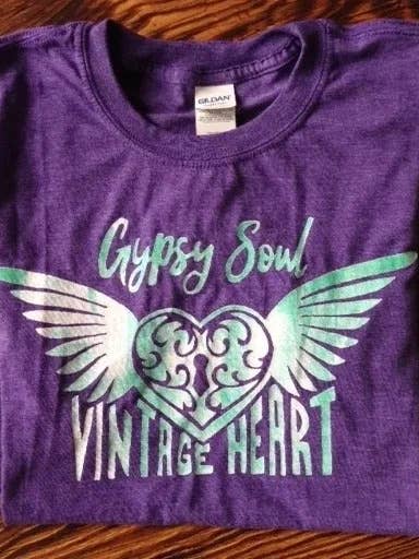 Gypsy Soul Vintage Heart - Artist's Choice for wholesale by Taproot Tees