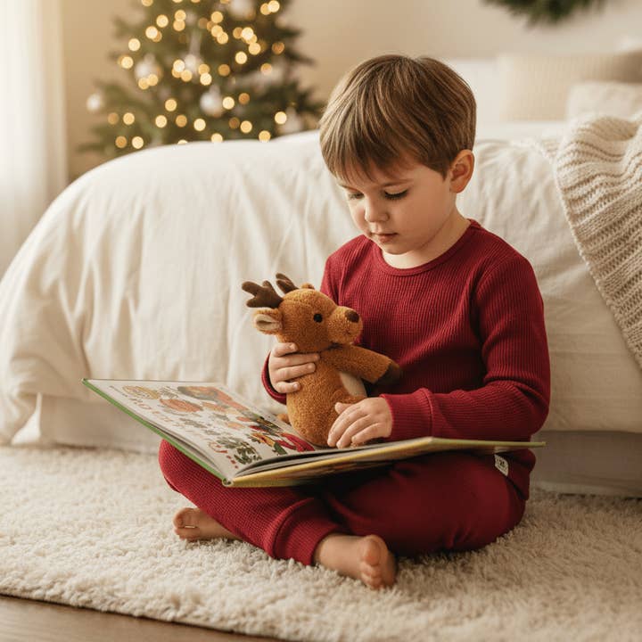 Scarlet Red Waffle Big Kid Pajama for wholesale by Sweet Bamboo