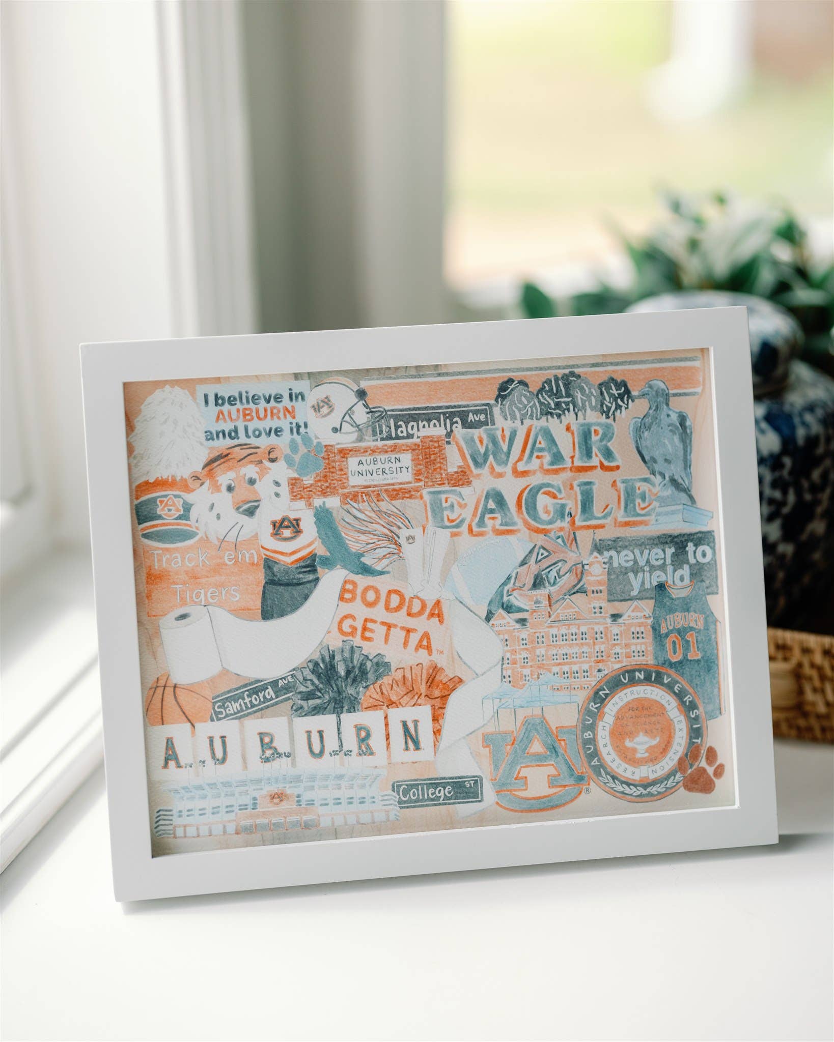 Gracefully Made Art – Engroshandel Kunsttryk – Auburn University Collage Print, Kollegiat, Spilledag1