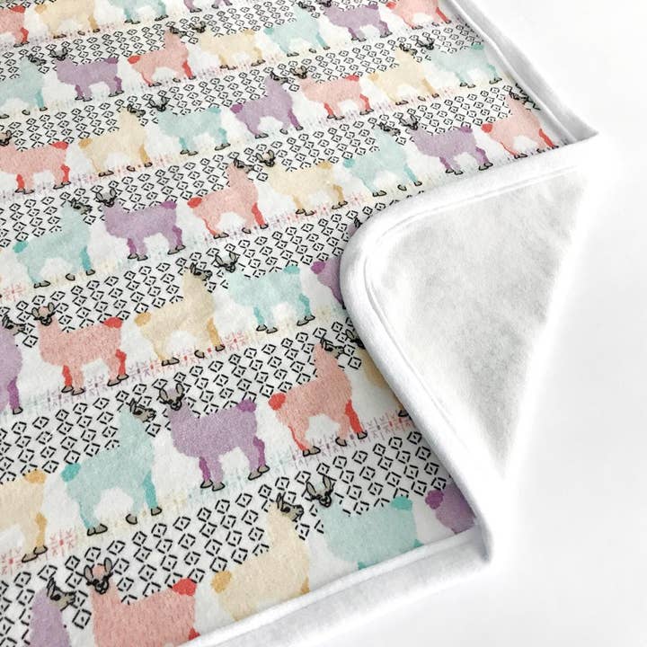 Sunny Day Designs - Wholesale Bedding Blanket - Kids & Baby - Lovely Llamas Organic Cotton Baby Blanket2