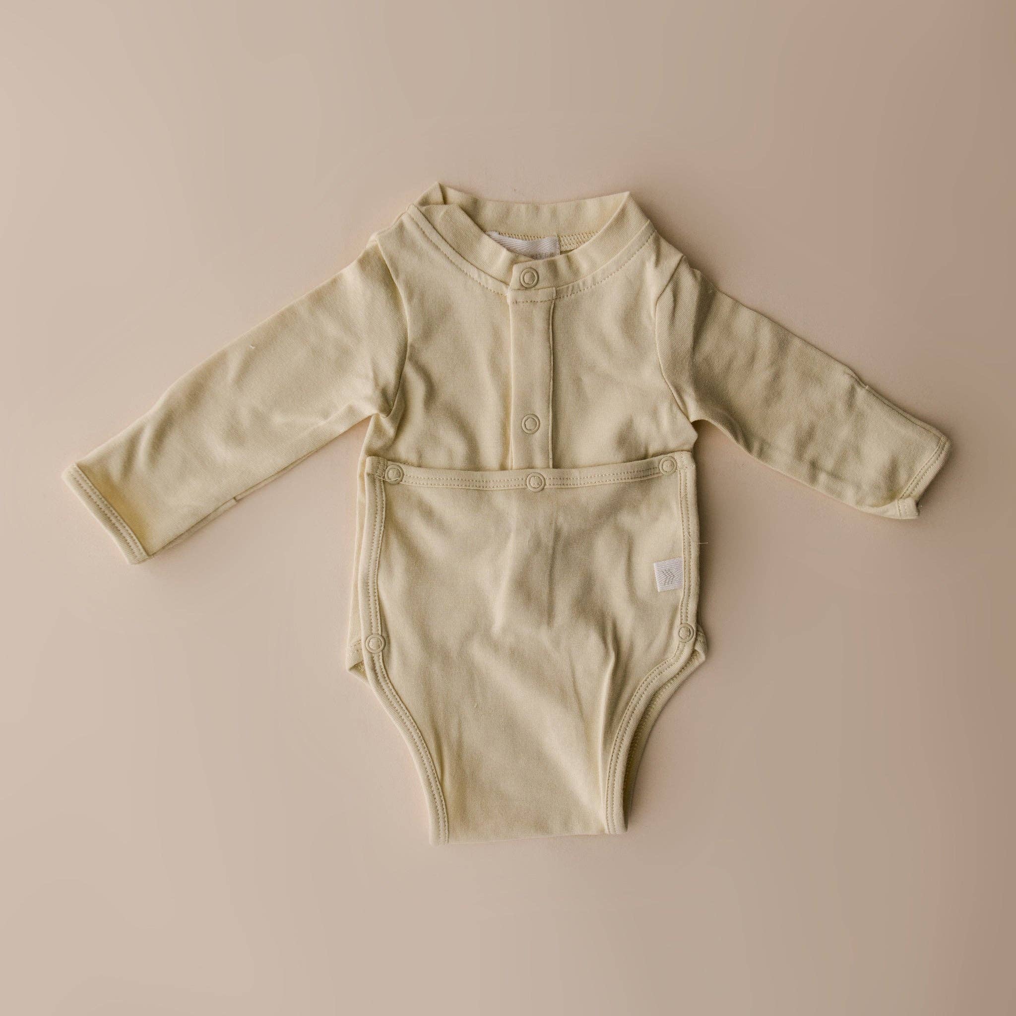 August River Co. - Wholesale Bodysuit (Non-Footed) - Baby - Cotton Front flap Onesie | Buttercream0