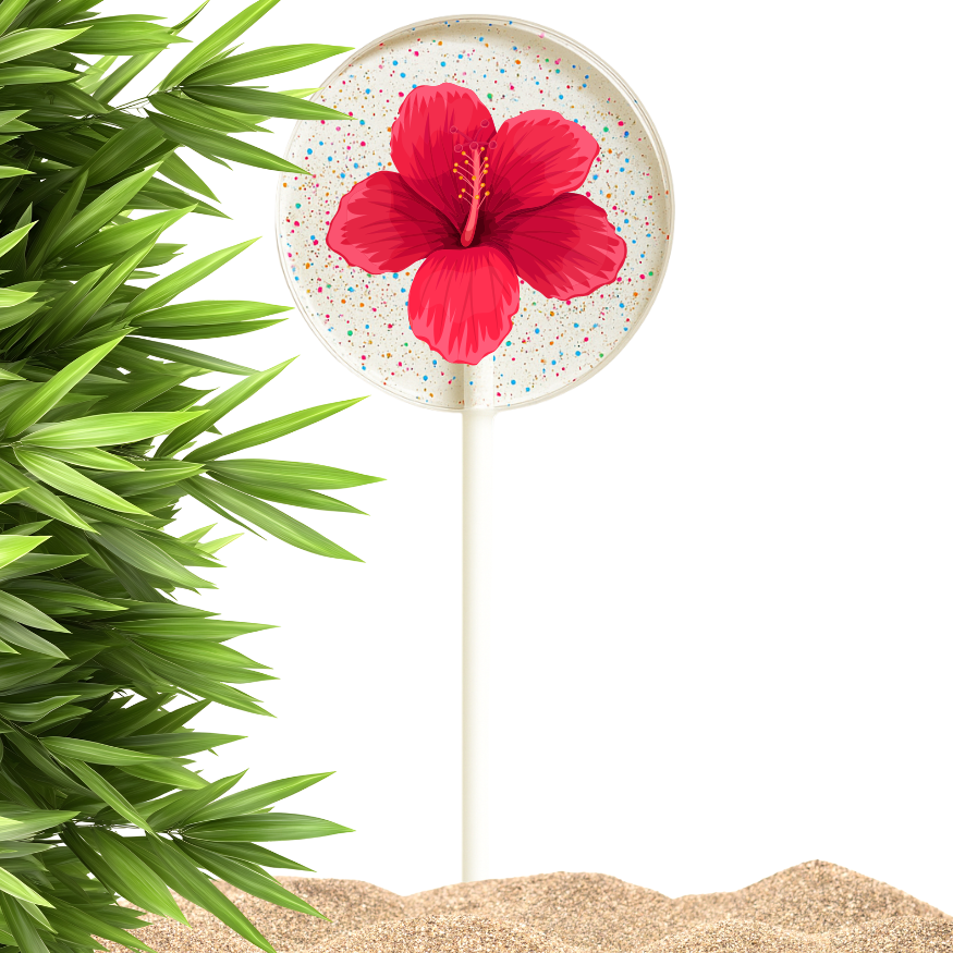 TheLollipopStudio - Wholesale Lollipop - Hawaiian Hibiscus & Aloha Lollipops, Tropical Favors2