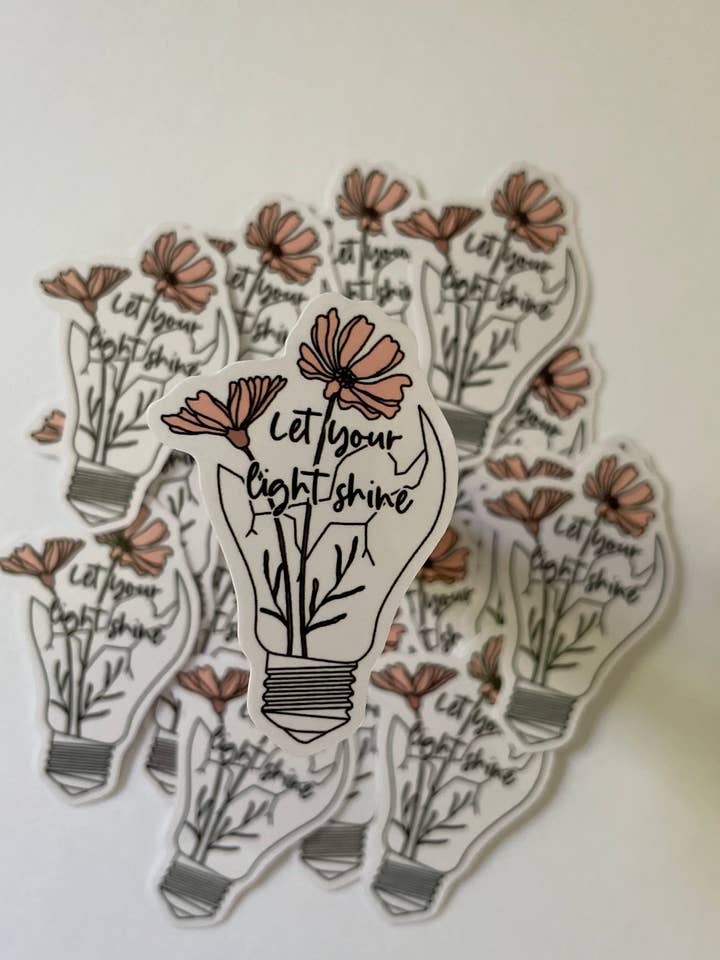 Let Your Light Shine Sticker for wholesale by Amelia & Co
