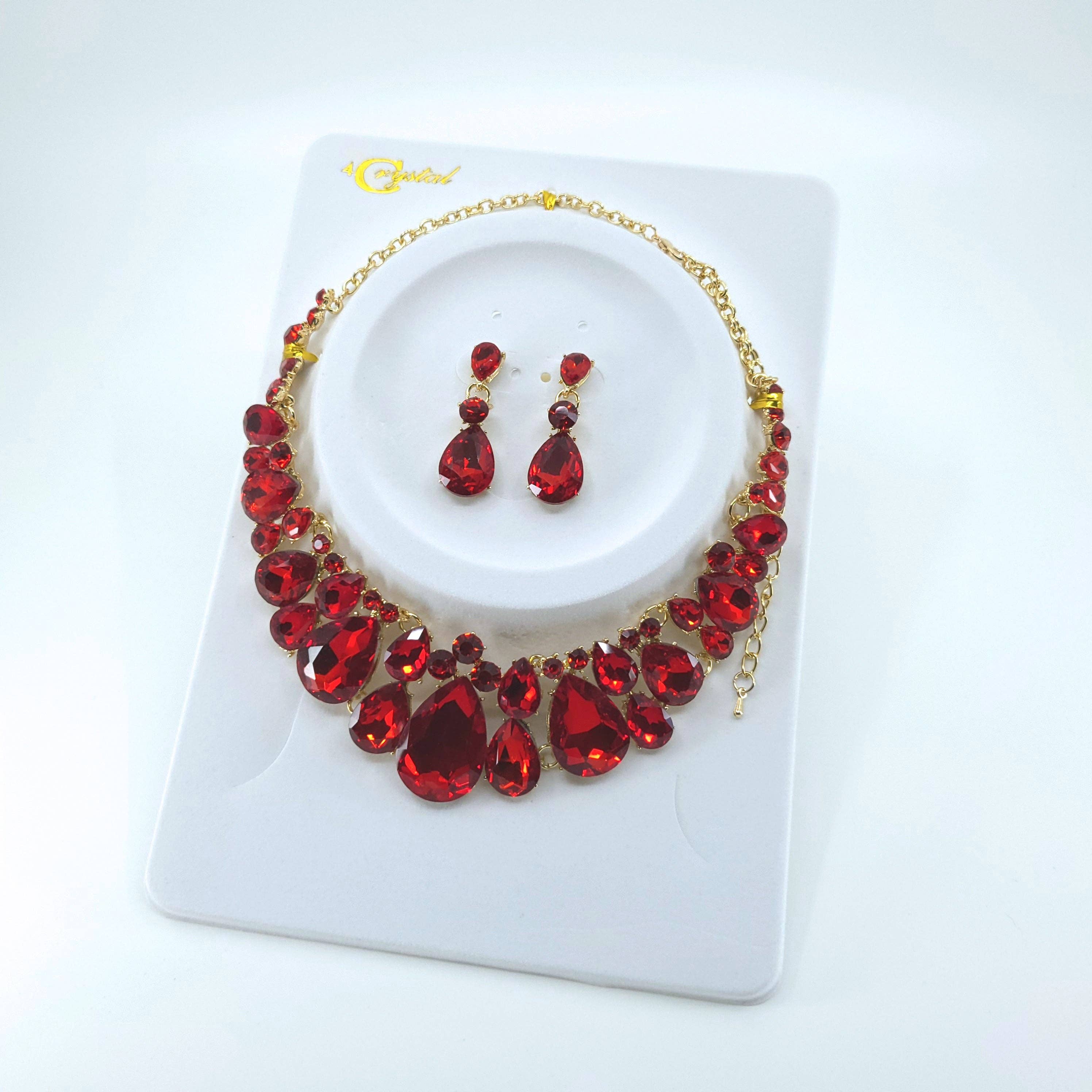 TAPA fashion - Wholesale Jewelry Set - Crystal Necklace Earring Set FJN362 (1PC)5