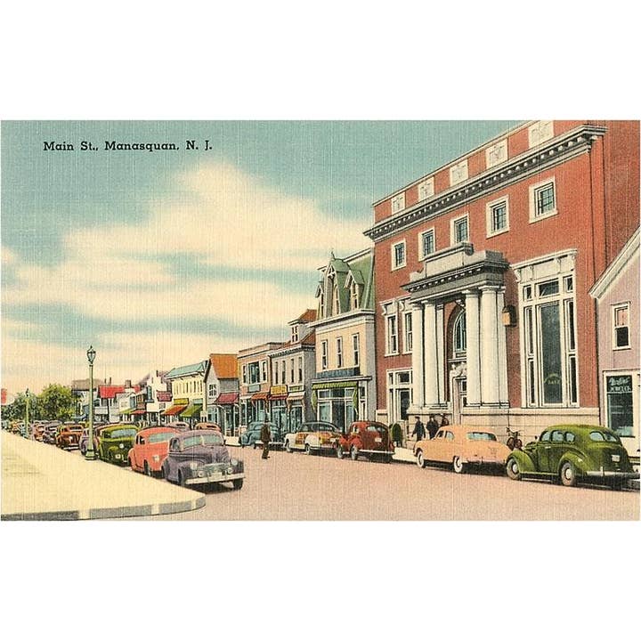 Found Image Press - Wholesale Postcard - Postcard NJ-131 Main Street, Manasquan, New Jersey