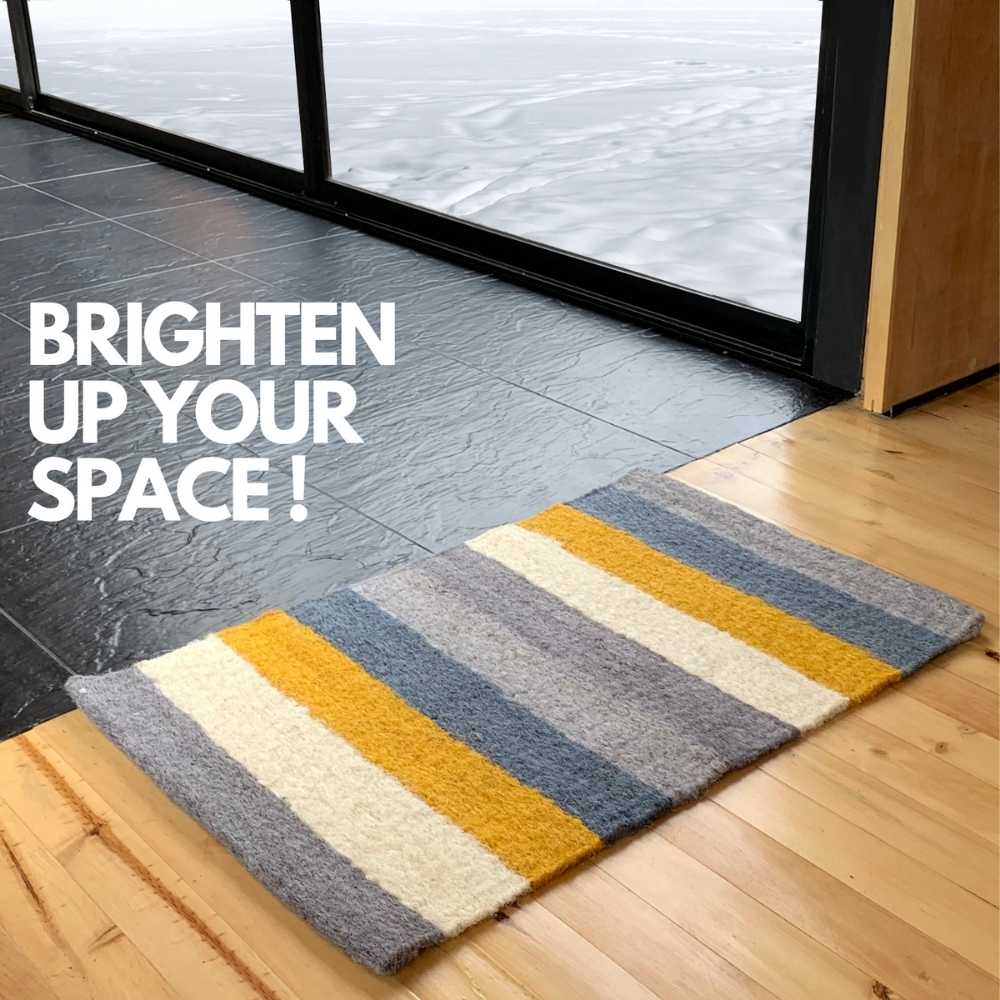 CoffeeRugs – wholesale Door mat – Gray & Yellow Stripes Indoor DoorMat4