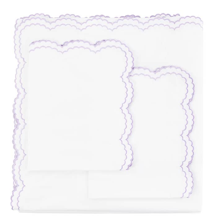 Mélange Home - Wholesale Duvet Cover - Double Scallop Embroidered Cotton Percale Duvet Cover Set10