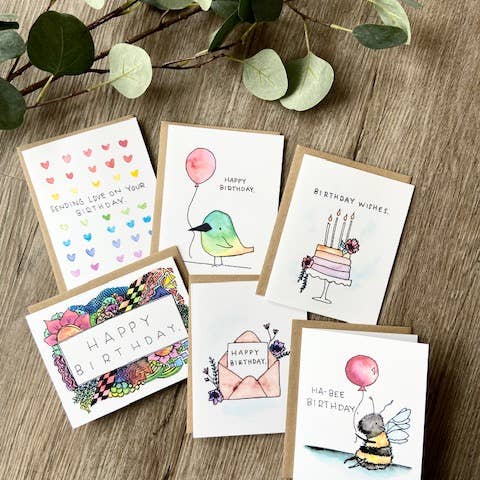 Ink + Splash - Wholesale Birthday Card - Assorted 6 Pack - Birthday Cards