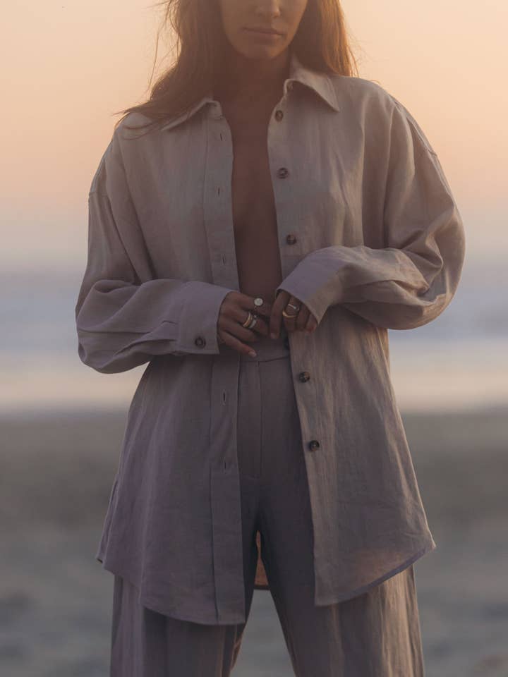 mila top - mushroom for wholesale by Hendriks