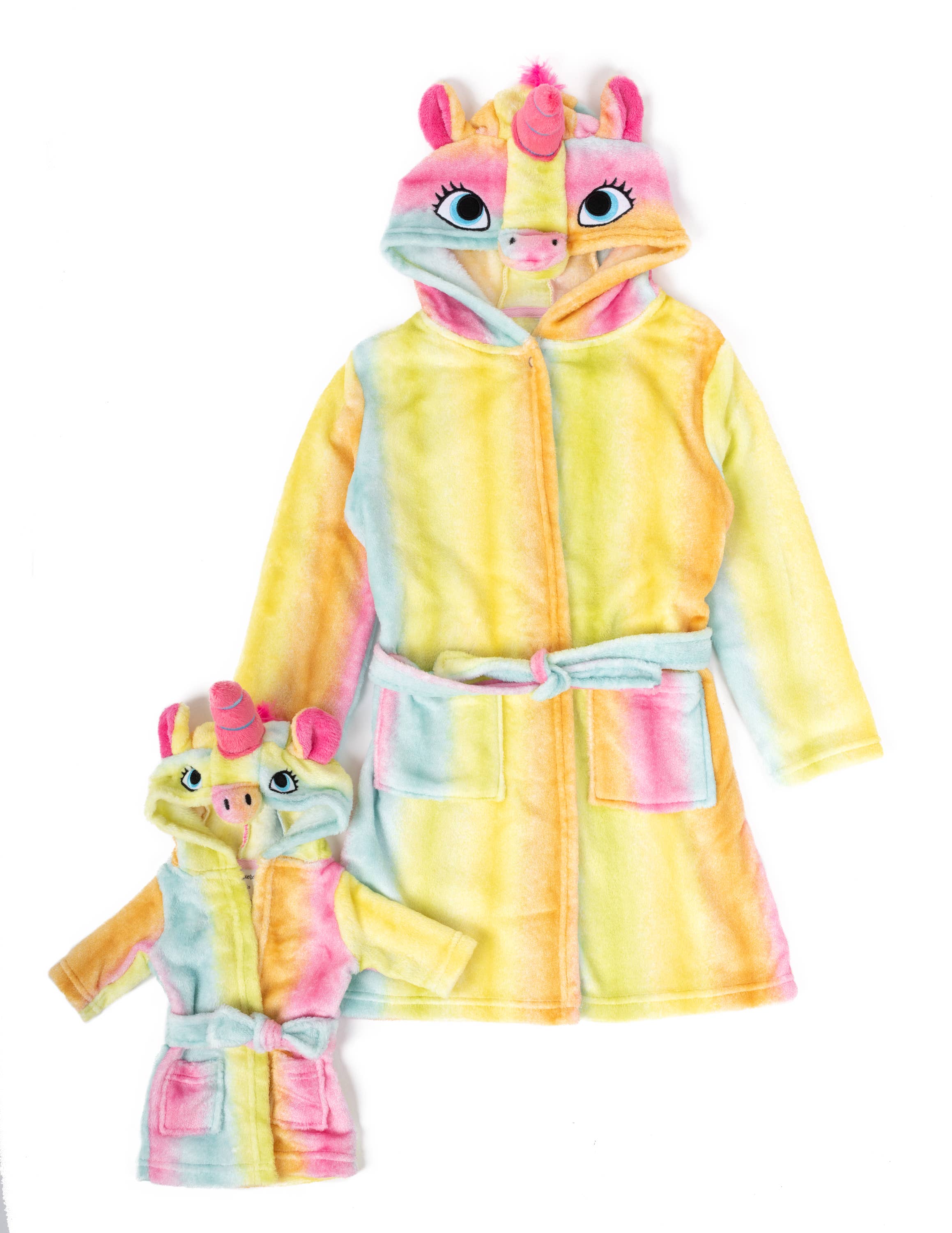 Leveret Pajamas - Wholesale Robe - Kids - Kids Girl & Doll Fleece Hooded Robe7