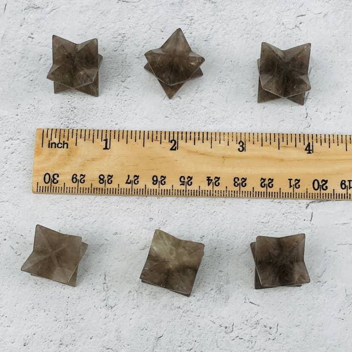 Rock Paradise - Venta al por mayor Piedras/cristales espirituales - Estrella Merkaba de cuarzo ahumado de cristal para meditación