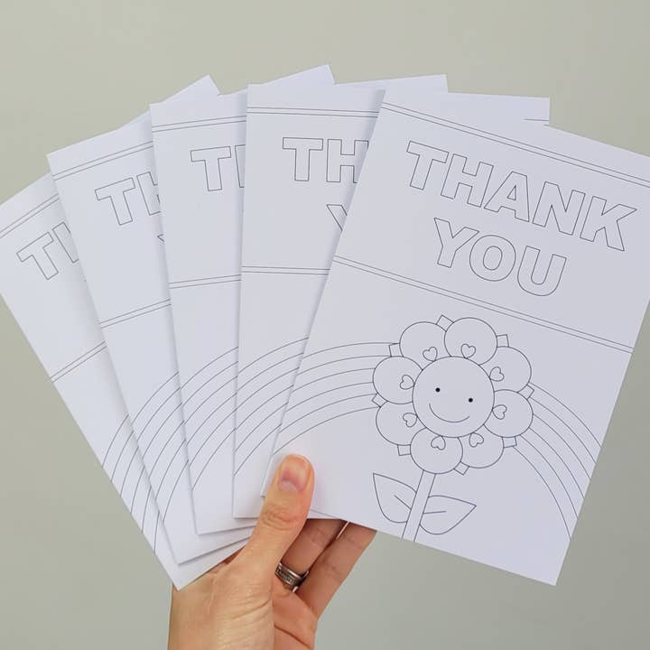 OCD Greeting Cards - Wholesale Thank You Card - Colour In Thank You Cards, Craft DIY Teacher Card, from kids1
