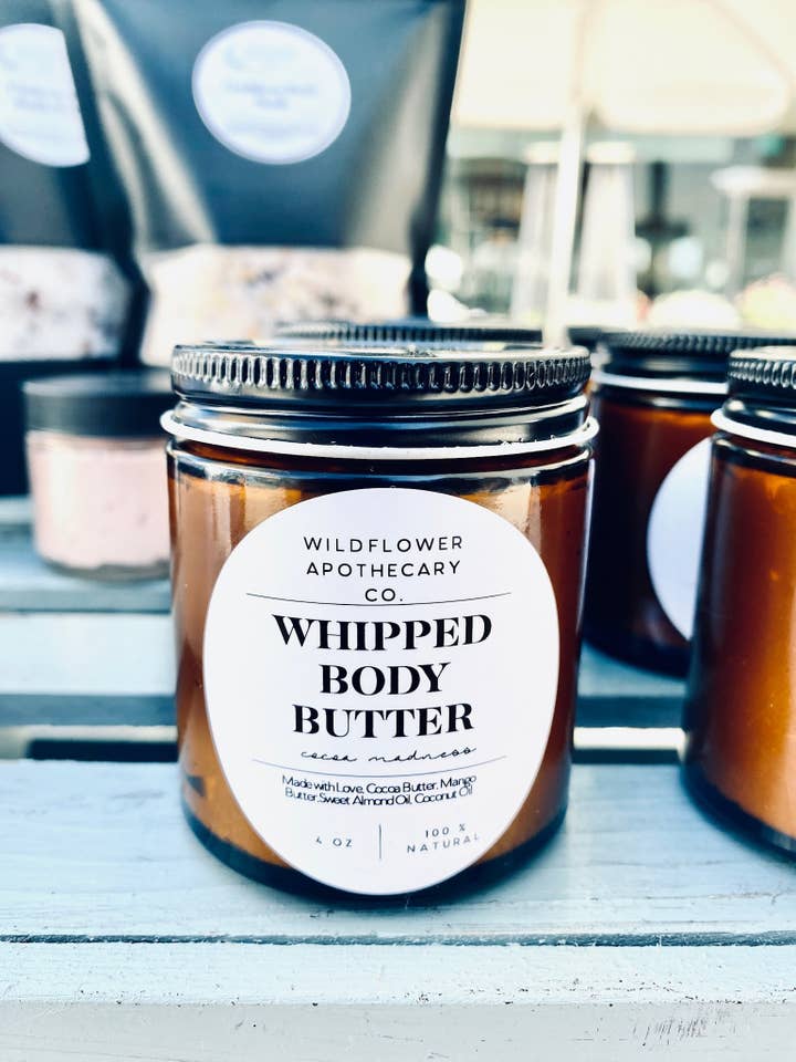 Whipped Cocoa Body Butter for wholesale by WildFlower Apothecary Co