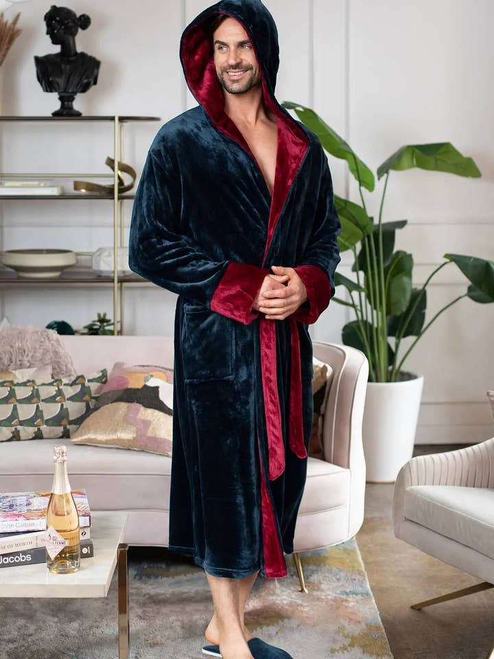 Lotus Linen - Wholesale Robe – Men's - Men’s Robe with Hood – Ultra-Soft Plush Comfort for Everyday Use3