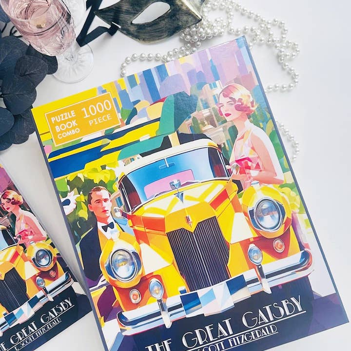 Bookworm Puzzle - Wholesale Puzzle - Adult - The Great Gatsby 1000 Piece Puzzle Book Set Puzzle Gift
