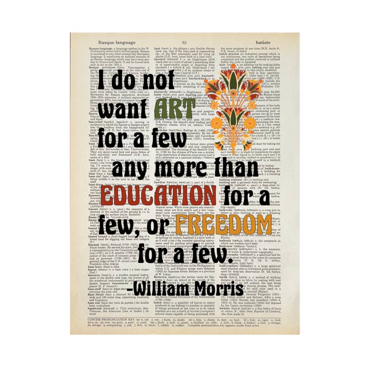 I do not want art for a few | Dictionary Print | Book Art for wholesale by Bookish Birds