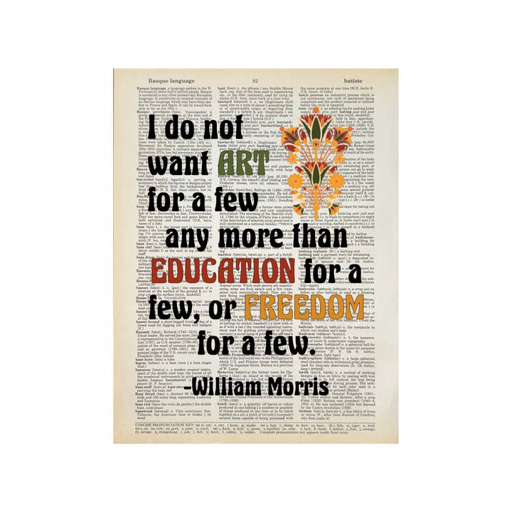 I do not want art for a few | Dictionary Print | Book Art for wholesale by Bookish Birds