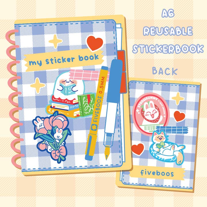 Sticker Collector Reusable Sticker Book for wholesale by Fiveboos Inc