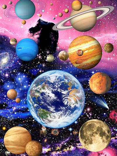 3D 4" X 6" Royce Postcard - Planets for wholesale by Artgame Ltd.