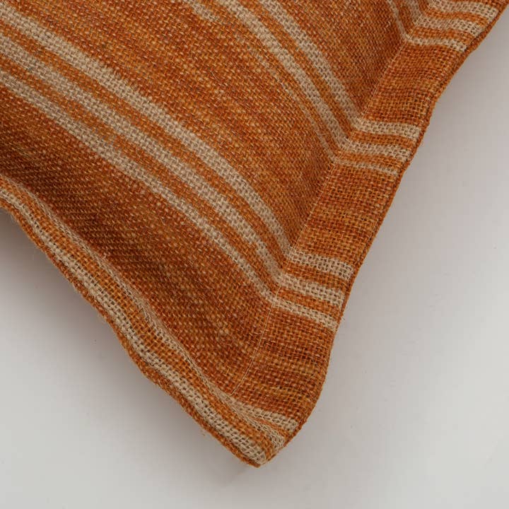 ExpoBazaar - Wholesale Cushion Set - Throw Pillow, Double Sided Stripe Pattern Jute Pillow 20x20"4