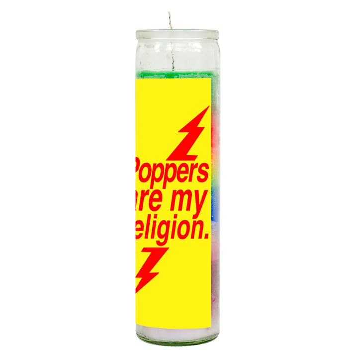 BOBBYK - Wholesale Votive Candle - Poppers Are My Religion Rainbow Candle