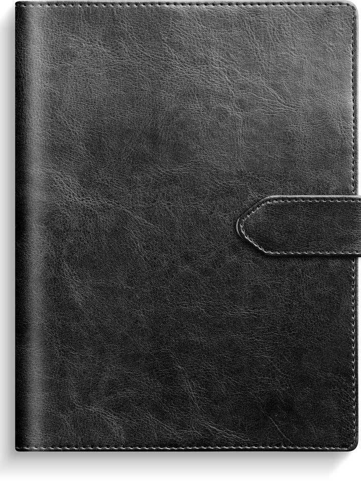 Calendario 2024 Diario in pelle artificiale nera 1 per la vendita all'ingrosso da parte di Burde Publishing AB