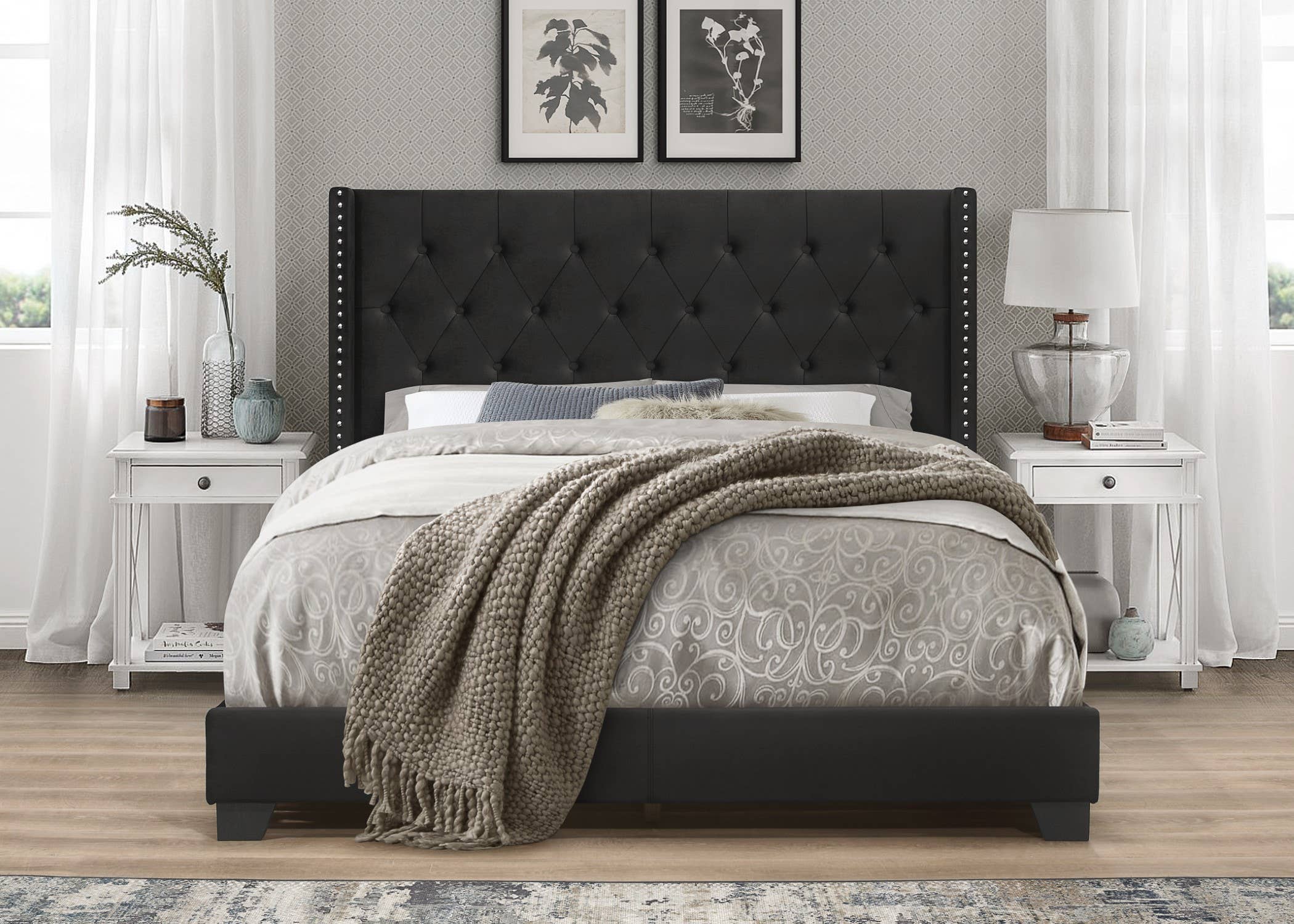 Home Design - Wholesale Bed - Brady Tufted Wingback Upholstered Panel Bed0
