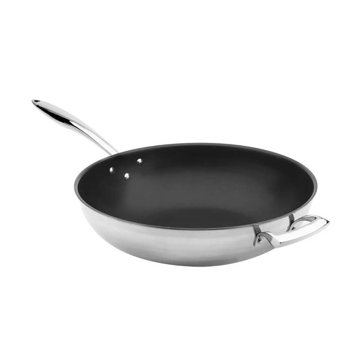 Wok antiadhésif Thermalloy Excalibur 5QT – Poêle wok en acier inoxydable professionnel pour la vente par IKIDO
