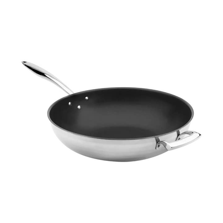 Wok antiadhésif Thermalloy Excalibur 9QT – Poêle wok en acier inoxydable professionnel pour la vente par IKIDO