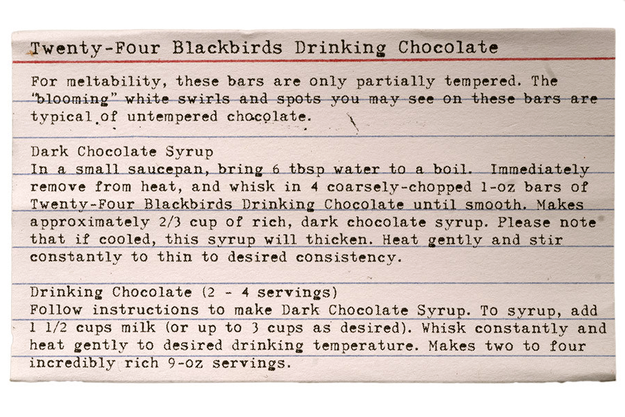 Twenty-Four Blackbirds – wholesale Hot cocoa mix/kit – 75% Fine Drinking Chocolate Kit 4 oz3