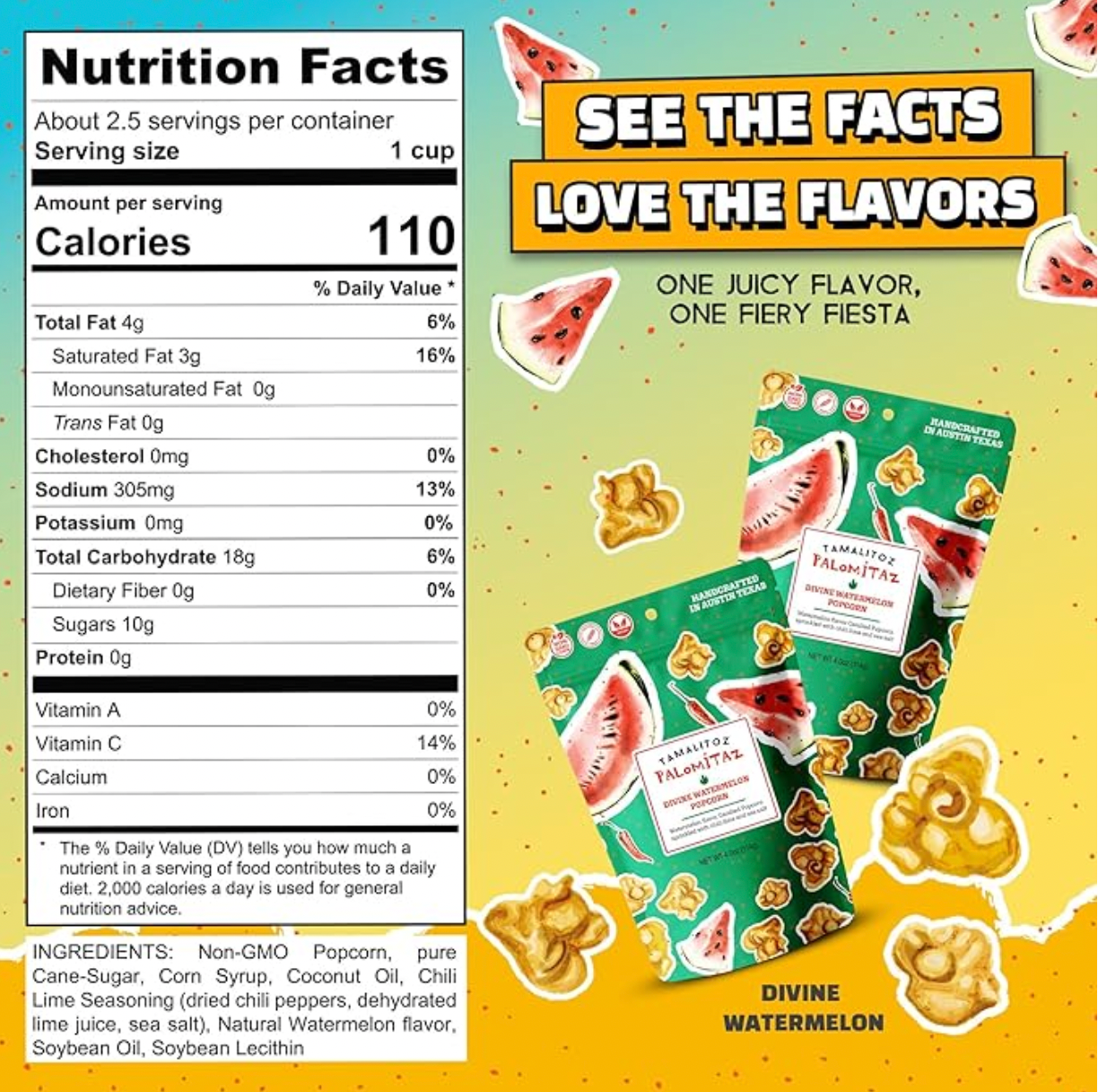 Sugarox Candy Studio LLC - Wholesale Popcorn - Tamalitoz Divine Watermelon Palomitaz Popcorn 12CT3